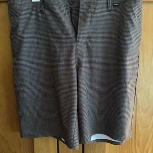 Hurley Men's Brown Patterned Flat Front Shorts